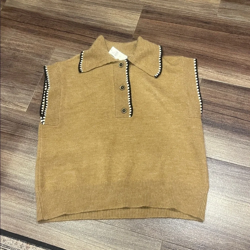 NWT Maeve Sleeveless Collared Sweater Vest - Picture 2 of 7